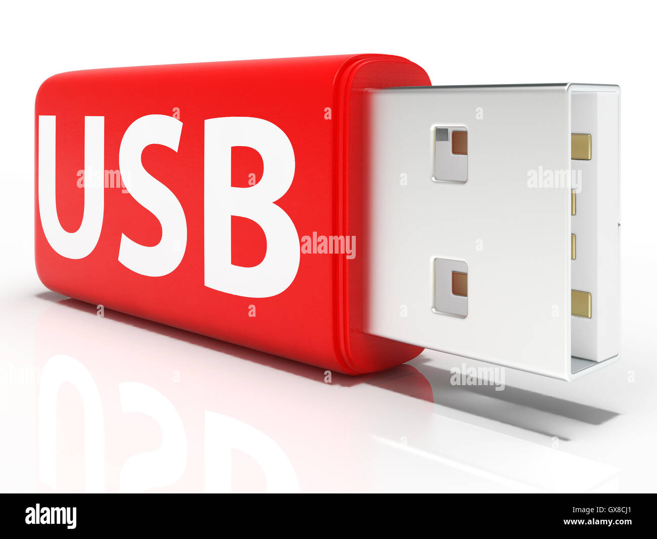 Muestra la unidad flash USB o memoria de almacenamiento portátil Foto de stock