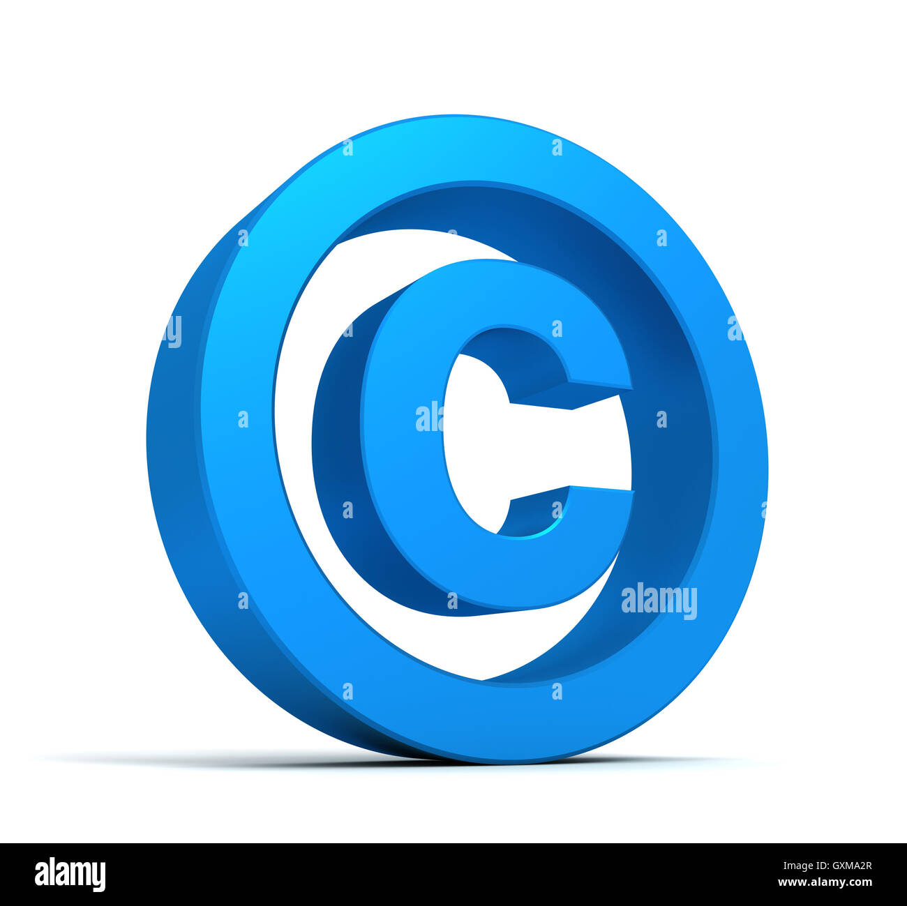 Símbolo de copyright concepto ilustración 3d Foto de stock