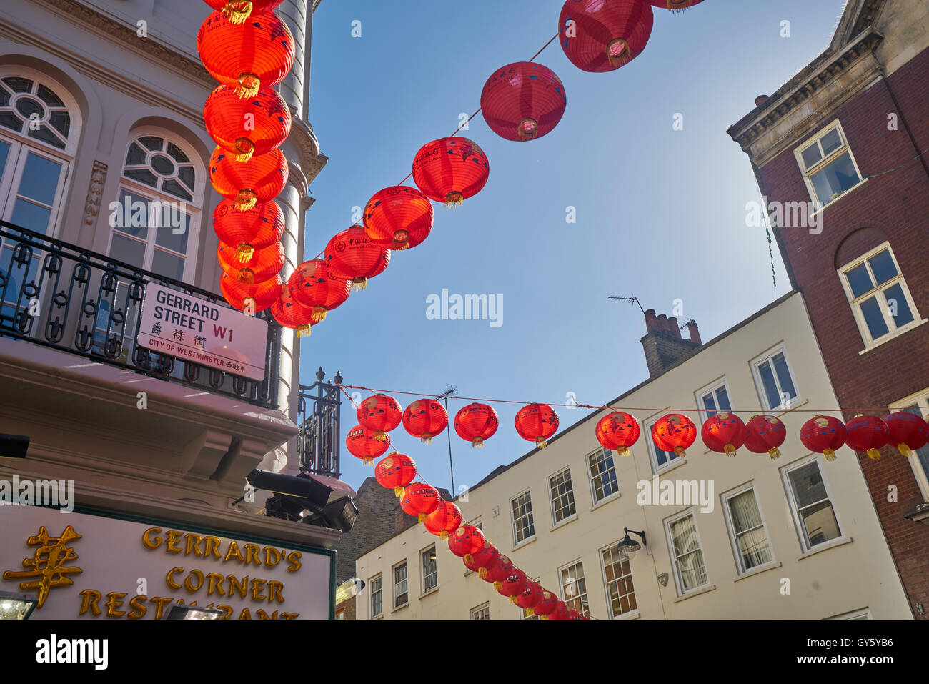 Chinatown, Londres. Linternas chinas Foto de stock