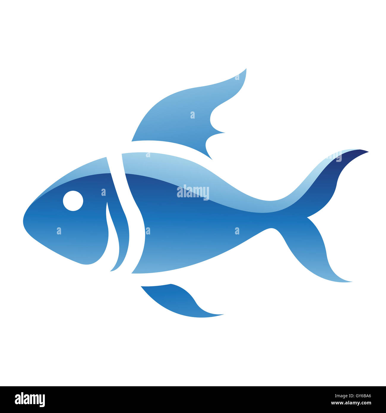 Ilustracion Del Icono Pez Azul Aislado Sobre Un Fondo Blanco Fotografia De Stock Alamy