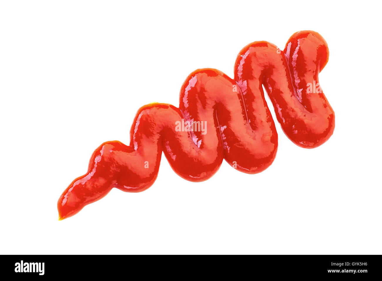 El ketchup splash sobre blanco Foto de stock