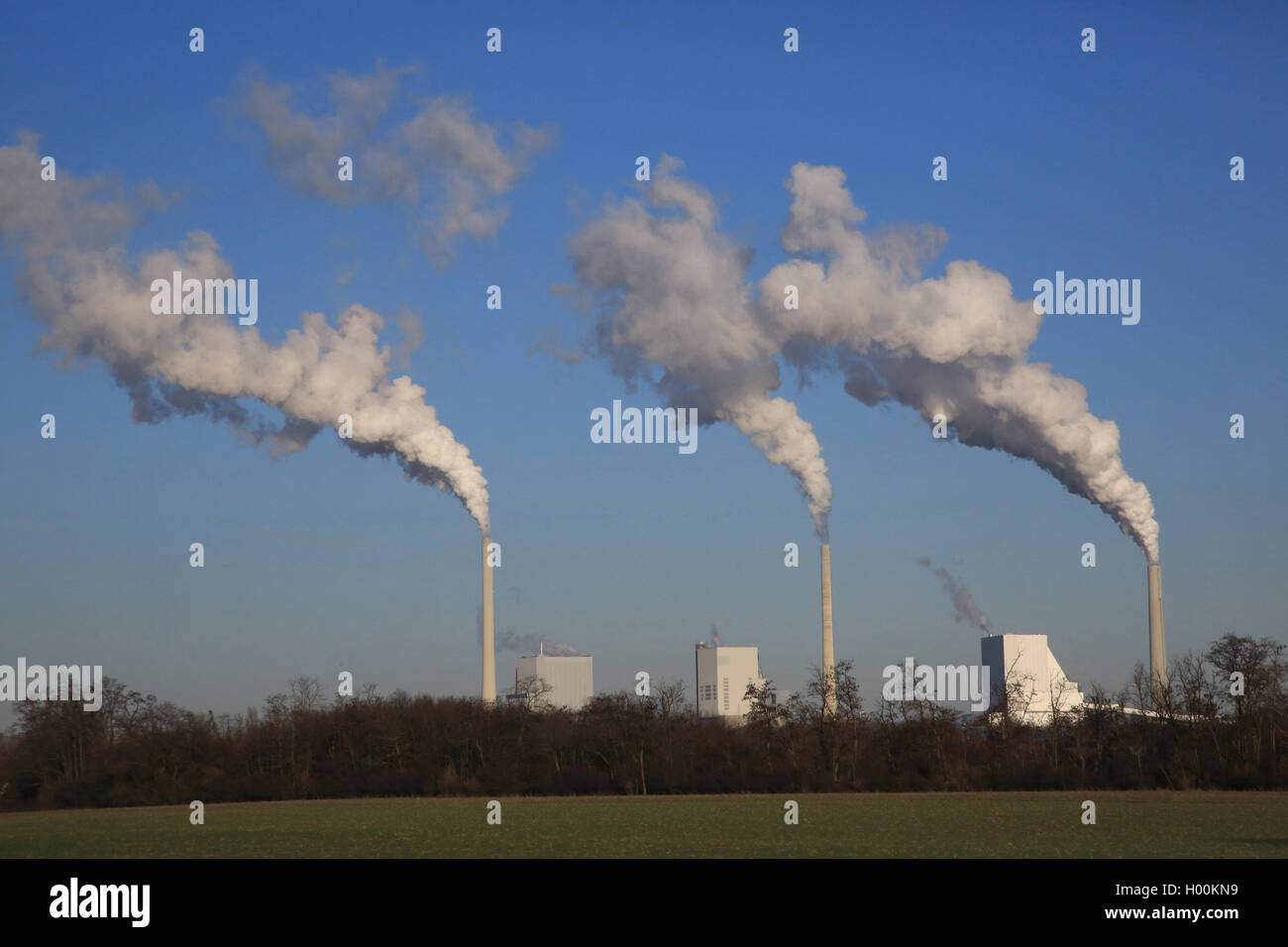 Central eléctrica de carbón en Mannheim, Alemania Baden-Wurtemberg Foto de stock