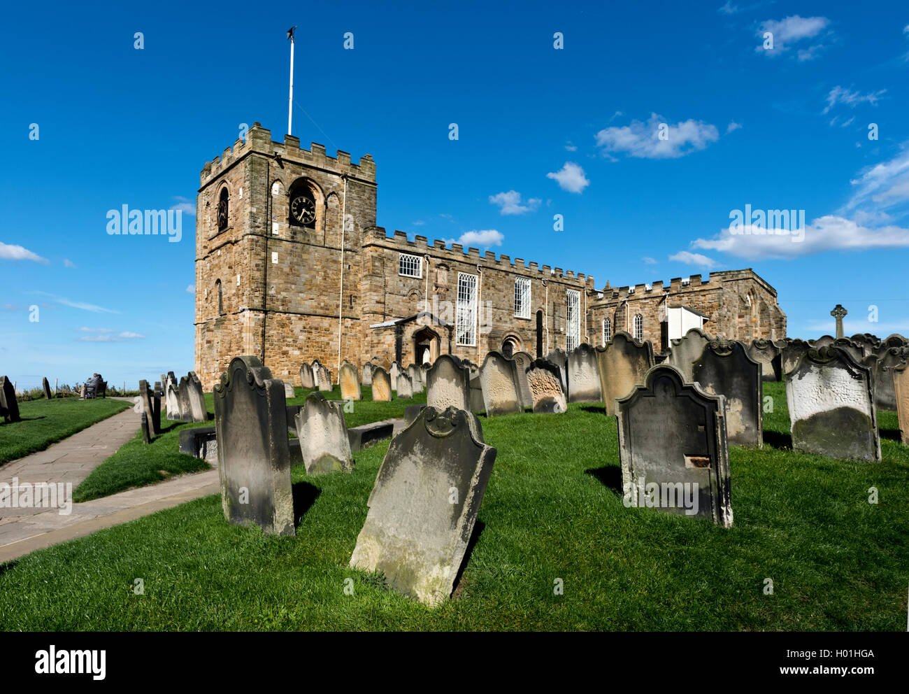St Mary's Church, Whitby, Yorkshire del Norte. Foto de stock