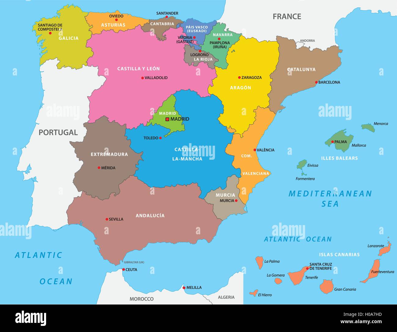 El mapa que muestra las Comunidades Autónomas más queridas y odiadas por  los españoles - Málaga - COPE