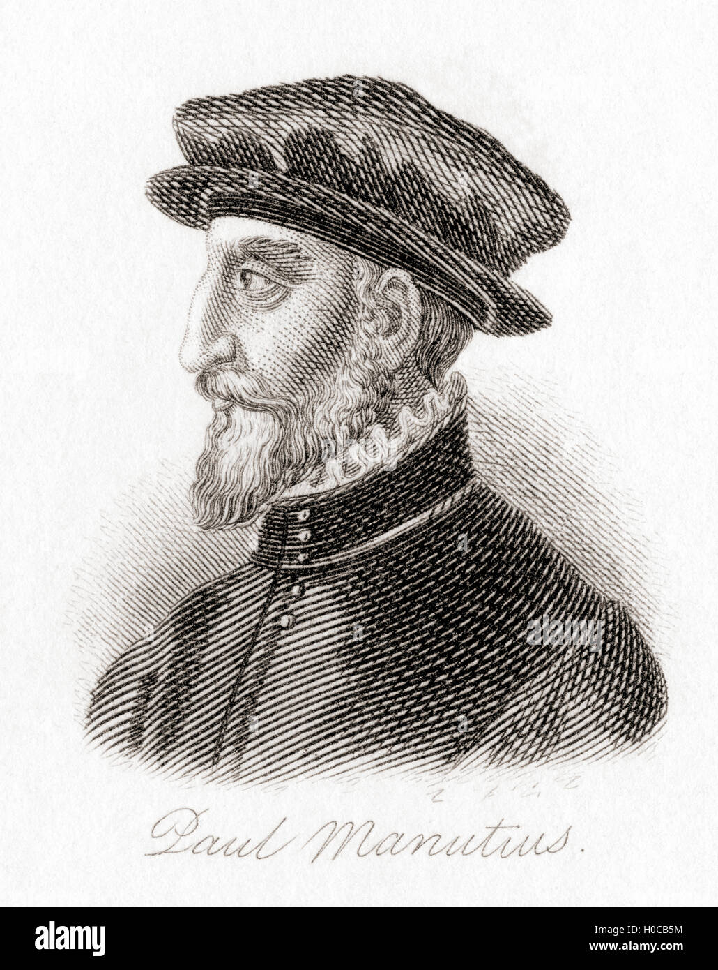 Paulus Manutius, 1512-1574. Impresora veneciano. Foto de stock