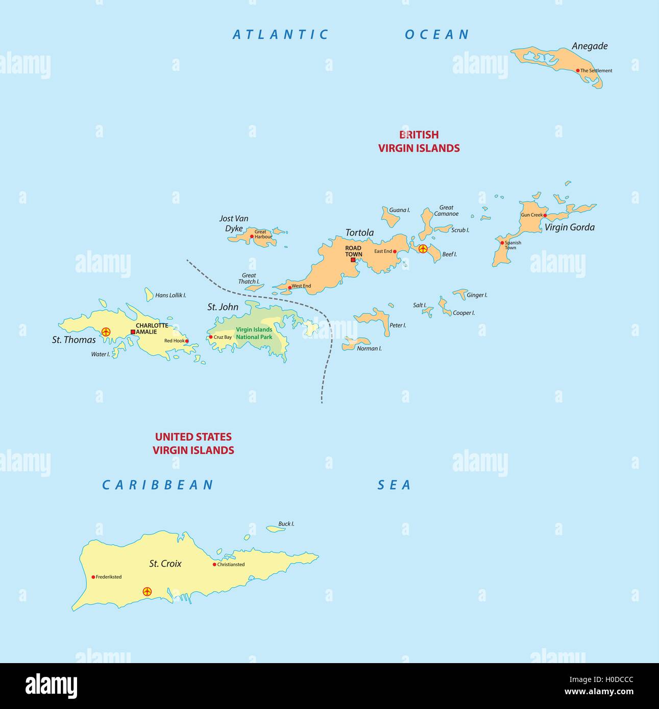 Tradicional Están deprimidos col china Mapa de las Islas Vírgenes Imagen Vector de stock - Alamy