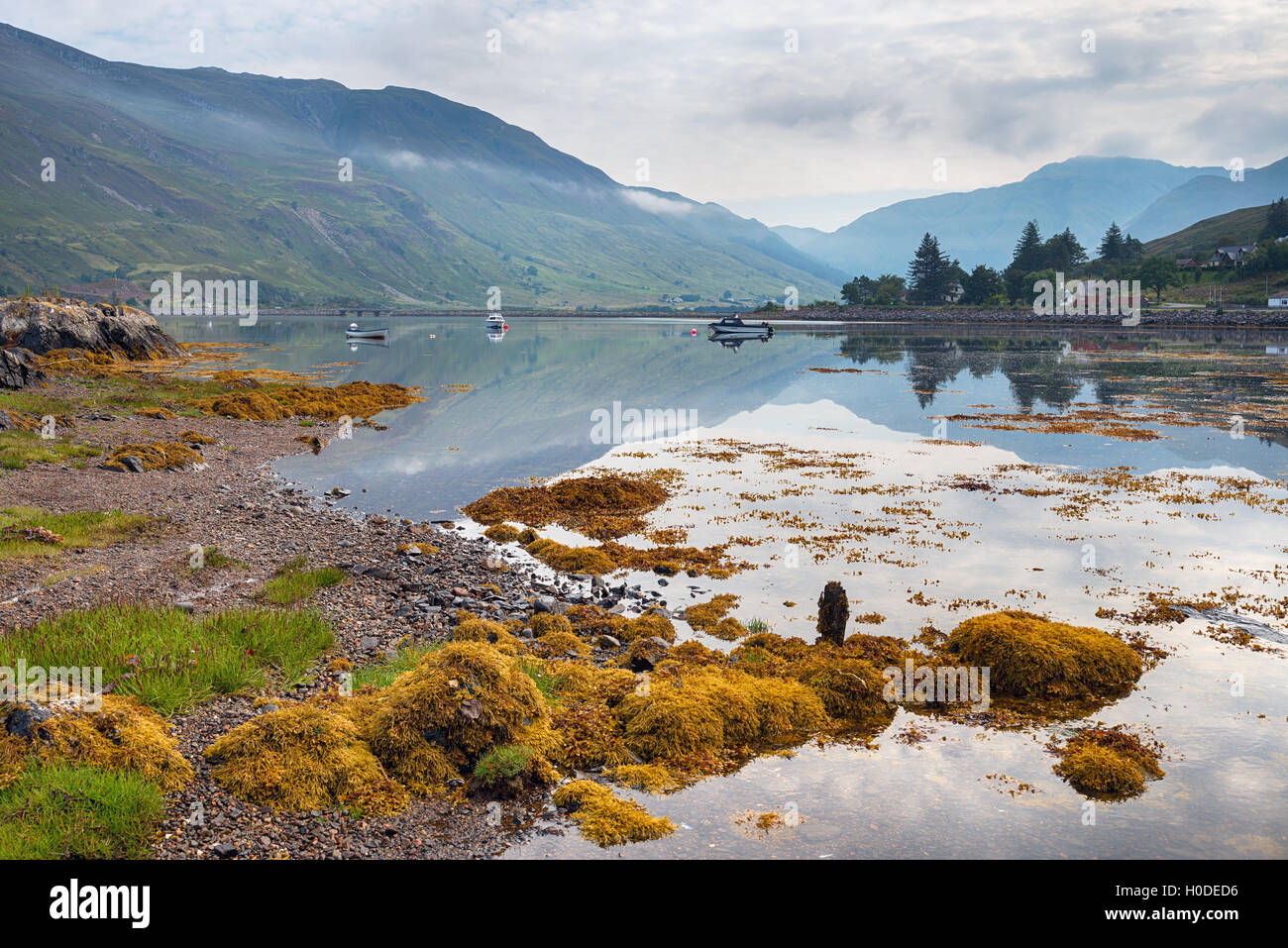 Loch Duich en las tierras altas de Escocia. Foto de stock