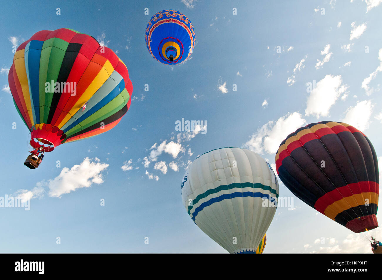 Los globos de aire caliente por encima de Ann Morrison Park en el 'espíritu de Boise Balloon Classic" en septiembre de 2016 Foto de stock