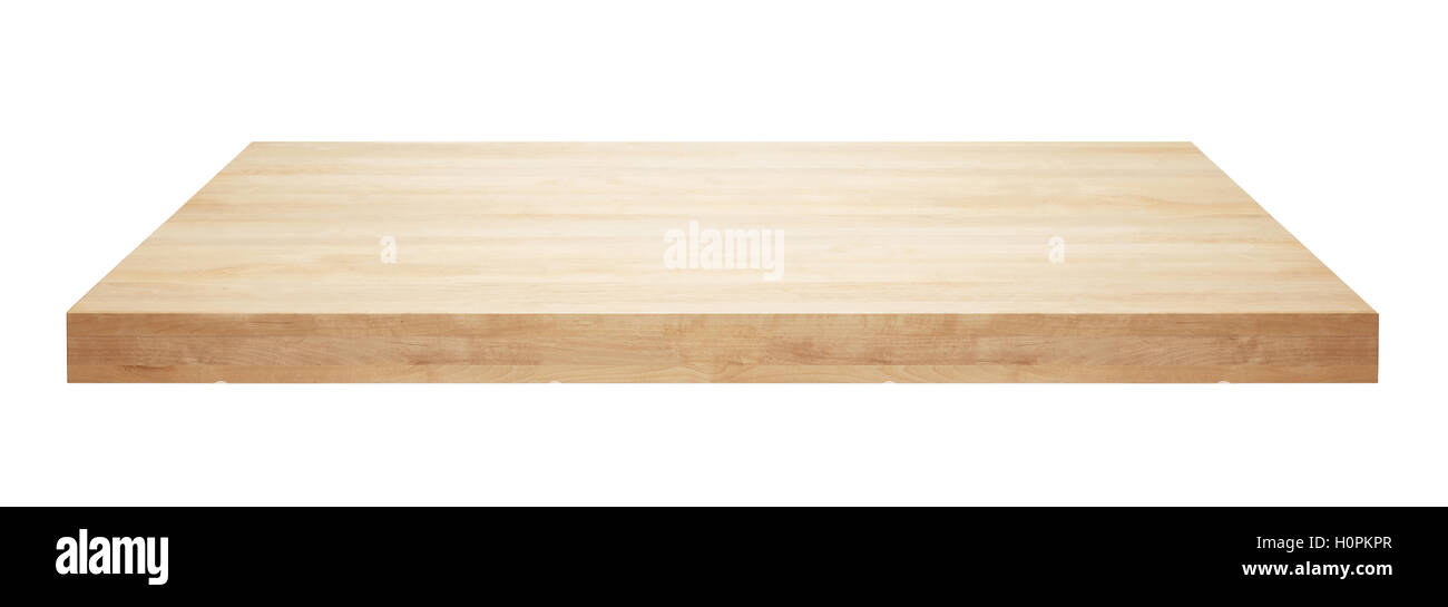Mesa de madera ligera aislado sobre fondo blanco. Foto de stock