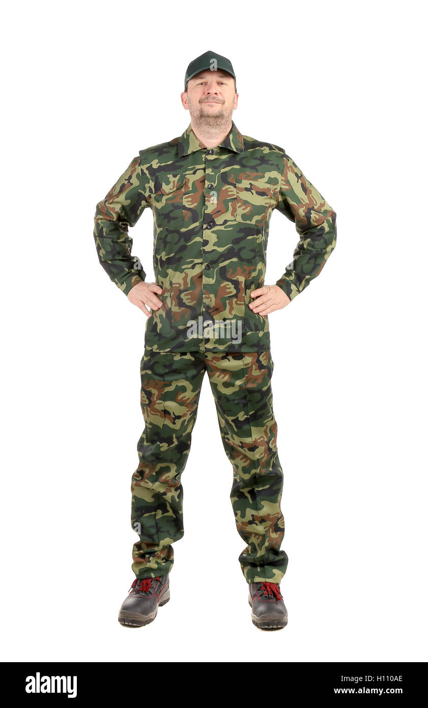Hombre orgulloso en traje militar Fotografía de stock - Alamy