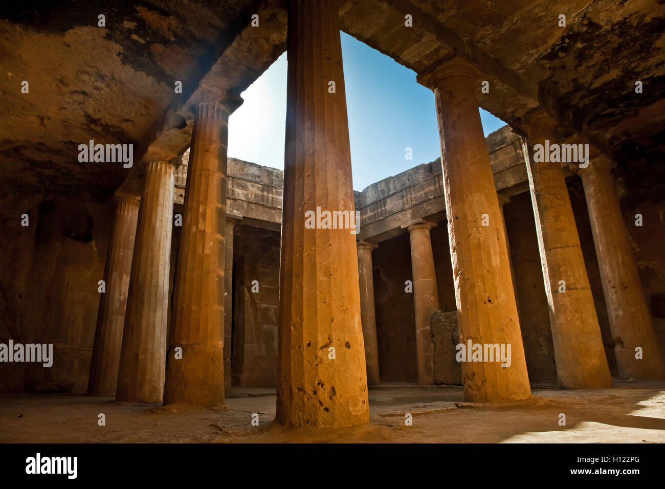 Las tumbas de los reyes en Paphos, Chipre Foto de stock