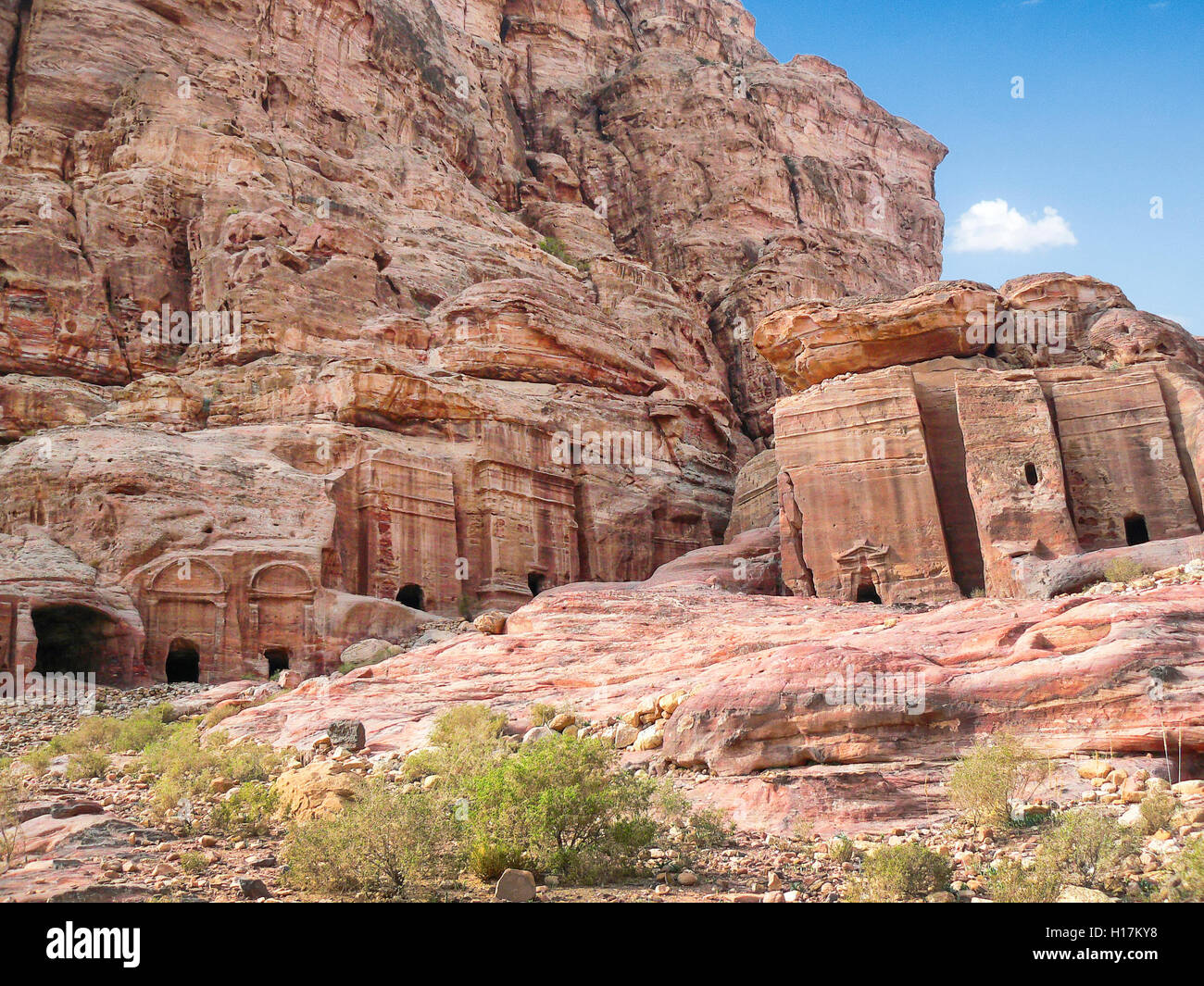 Tumbas de Petra, Jordania Foto de stock