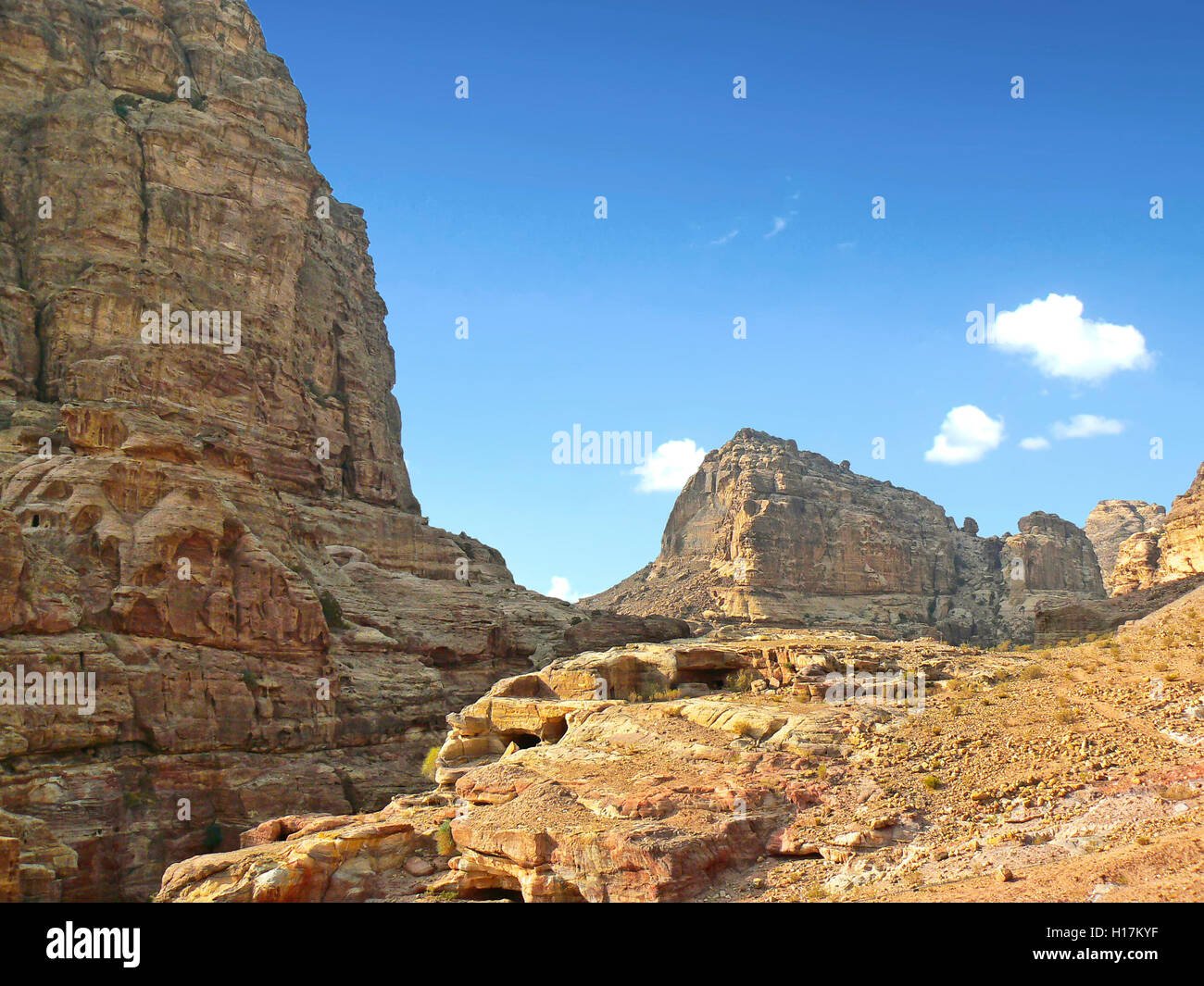 Paisaje de montaña de Petra, Jordania Foto de stock