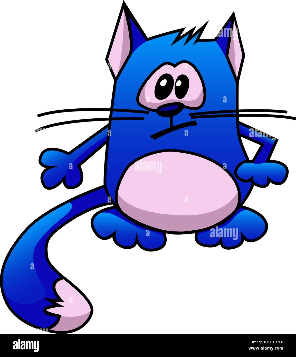 Cartoon azul cat. Ilustración del Vector