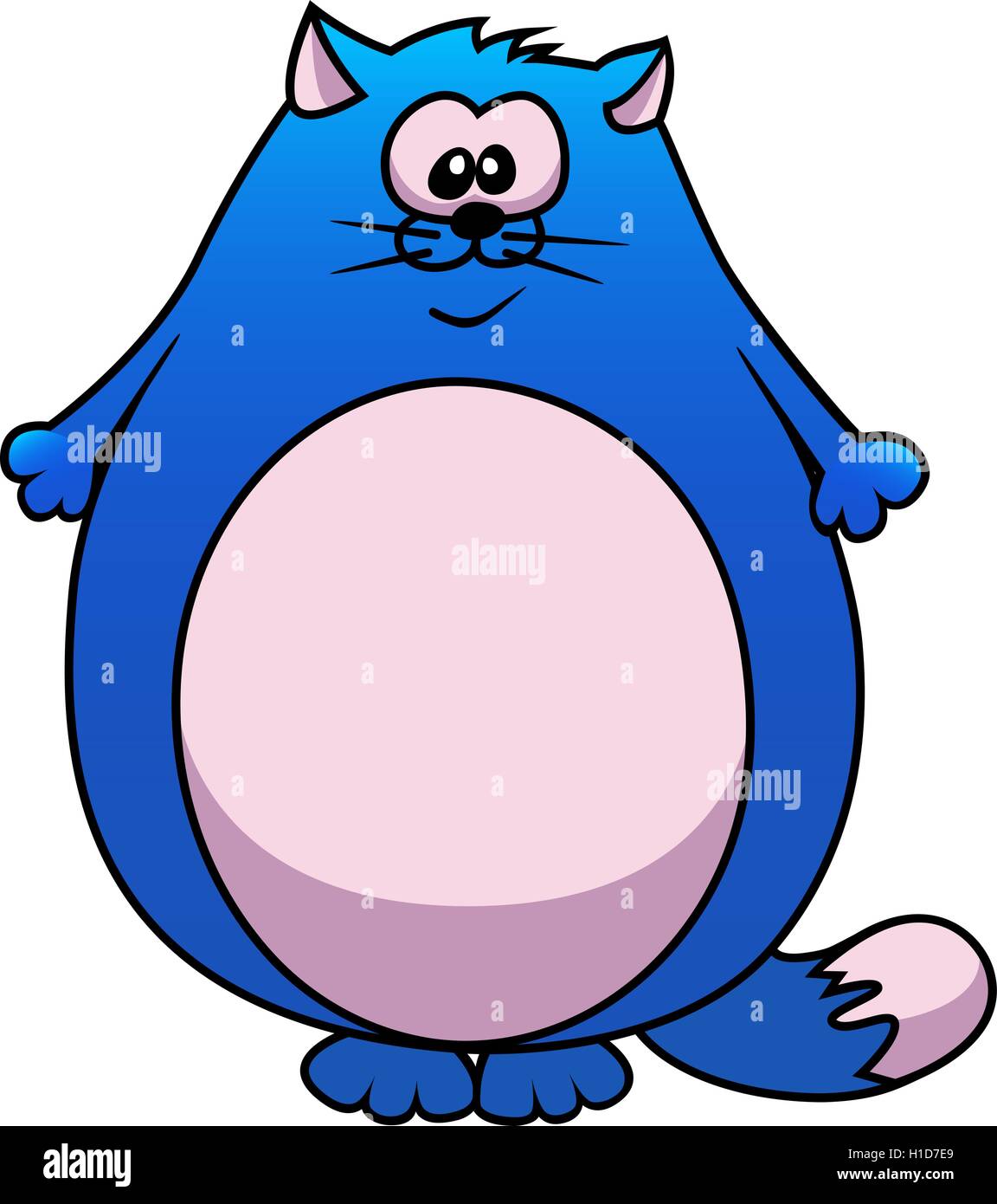 Blue cartoon fat cat Ilustración del Vector