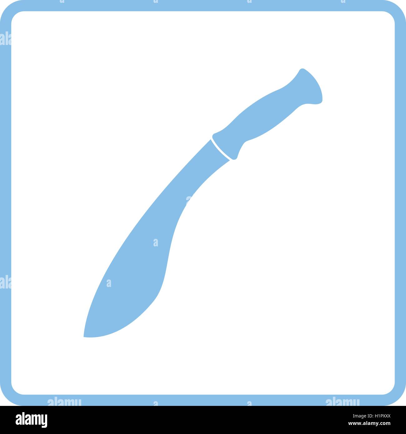 Icono de machete. Diseño de marco azul. Ilustración vectorial. Ilustración del Vector