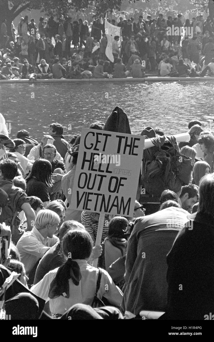 Protesta contra la guerra de Vietnam en el Mall en Washington, DC. Foto de stock