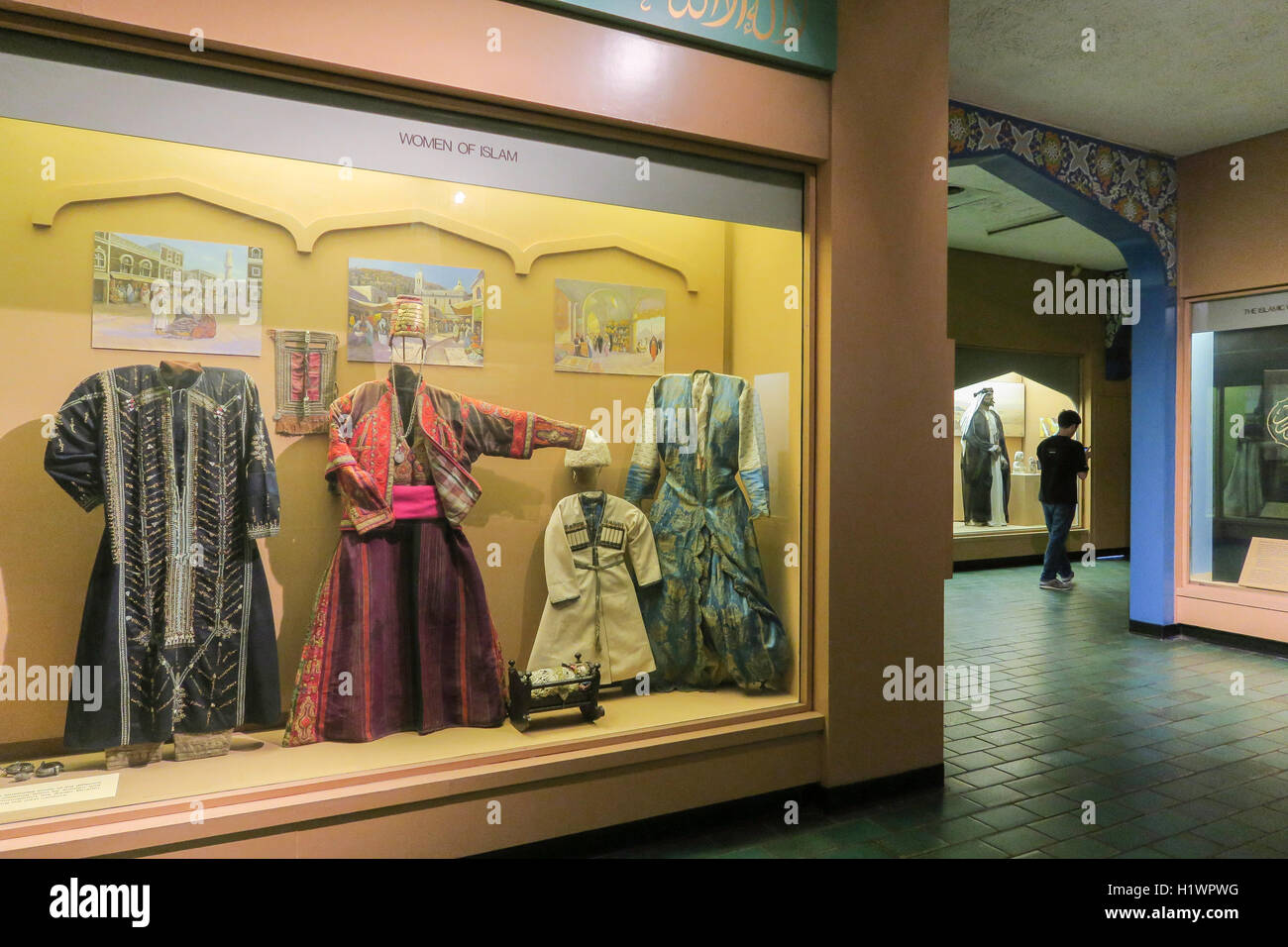 Mostrar ropa árabe, el Museo Americano de Historia Natural, Nueva York Foto de stock