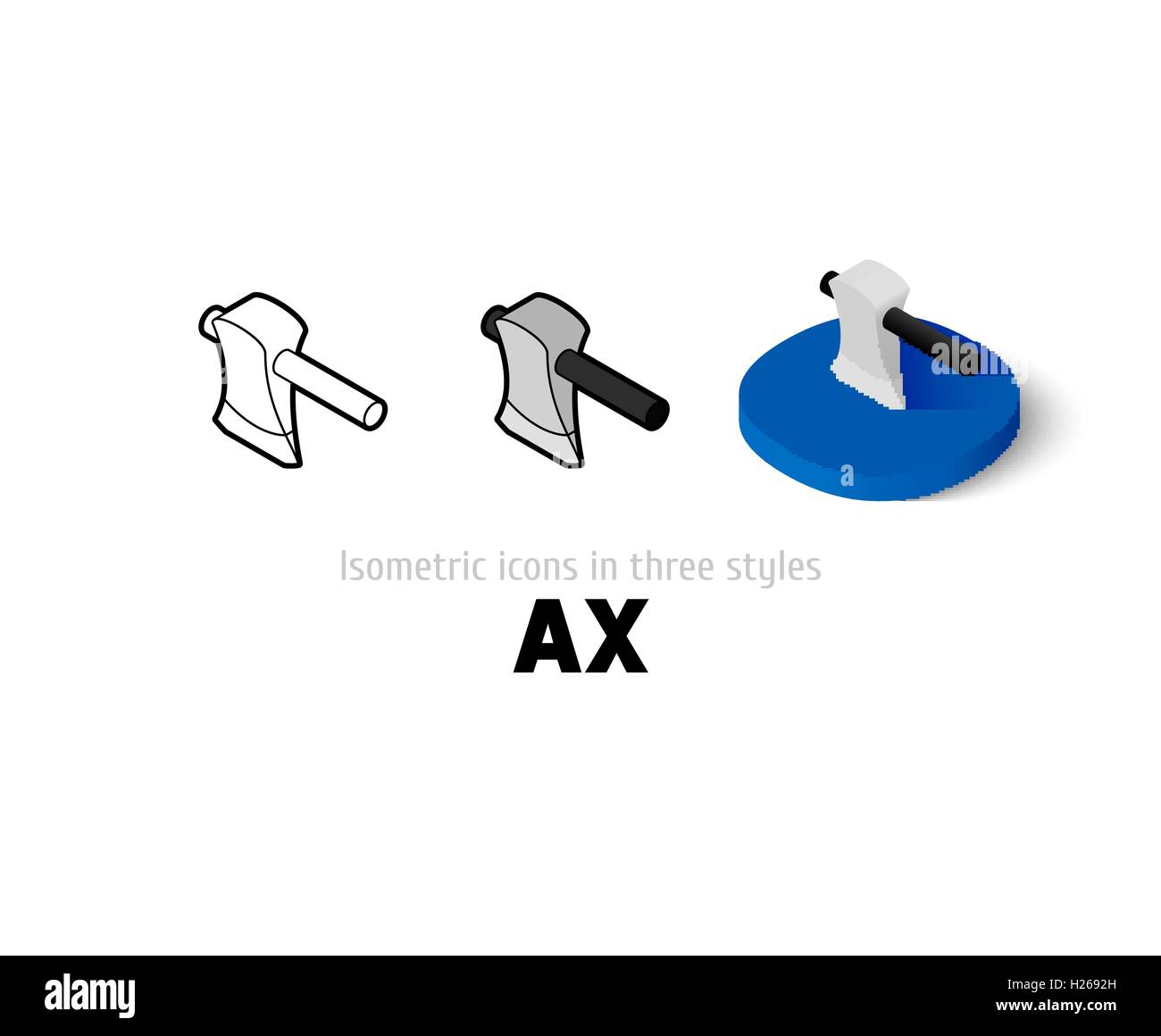 Icono de ax en estilos diferentes Imagen Vector de stock - Alamy