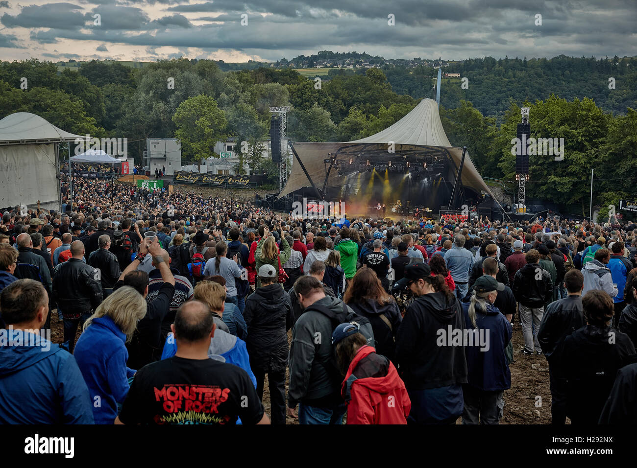 Loreley escenario al aire libre, Monsters of Rock, Hard Rock festival, Sankt Goarshausen, Renania-Palatinado, Alemania Foto de stock
