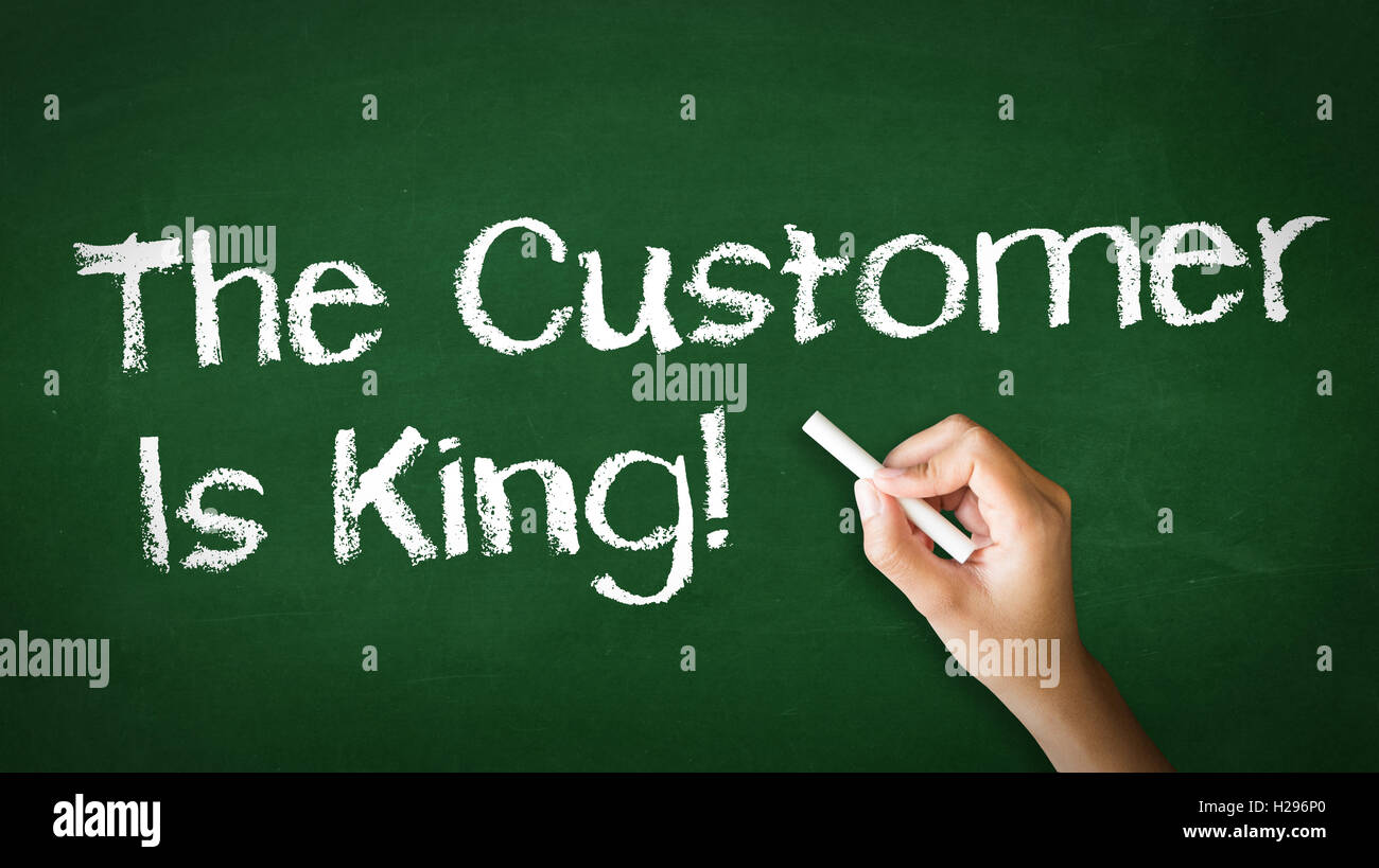 El cliente es el rey Chalk ilustración Foto de stock