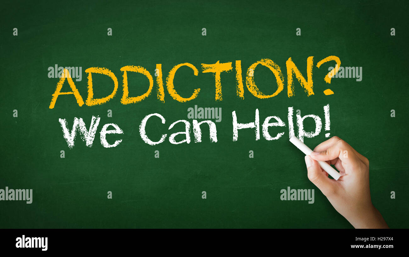 La adicción podemos ayudar a Chalk ilustración Foto de stock