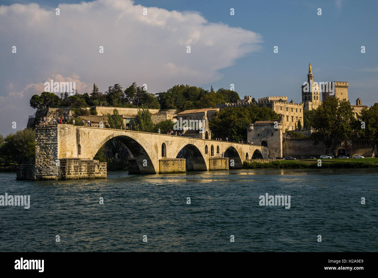 El Pont d'Avignon - El Pont Saint Benezet - todo lo que queda son los cuatro arcos Foto de stock