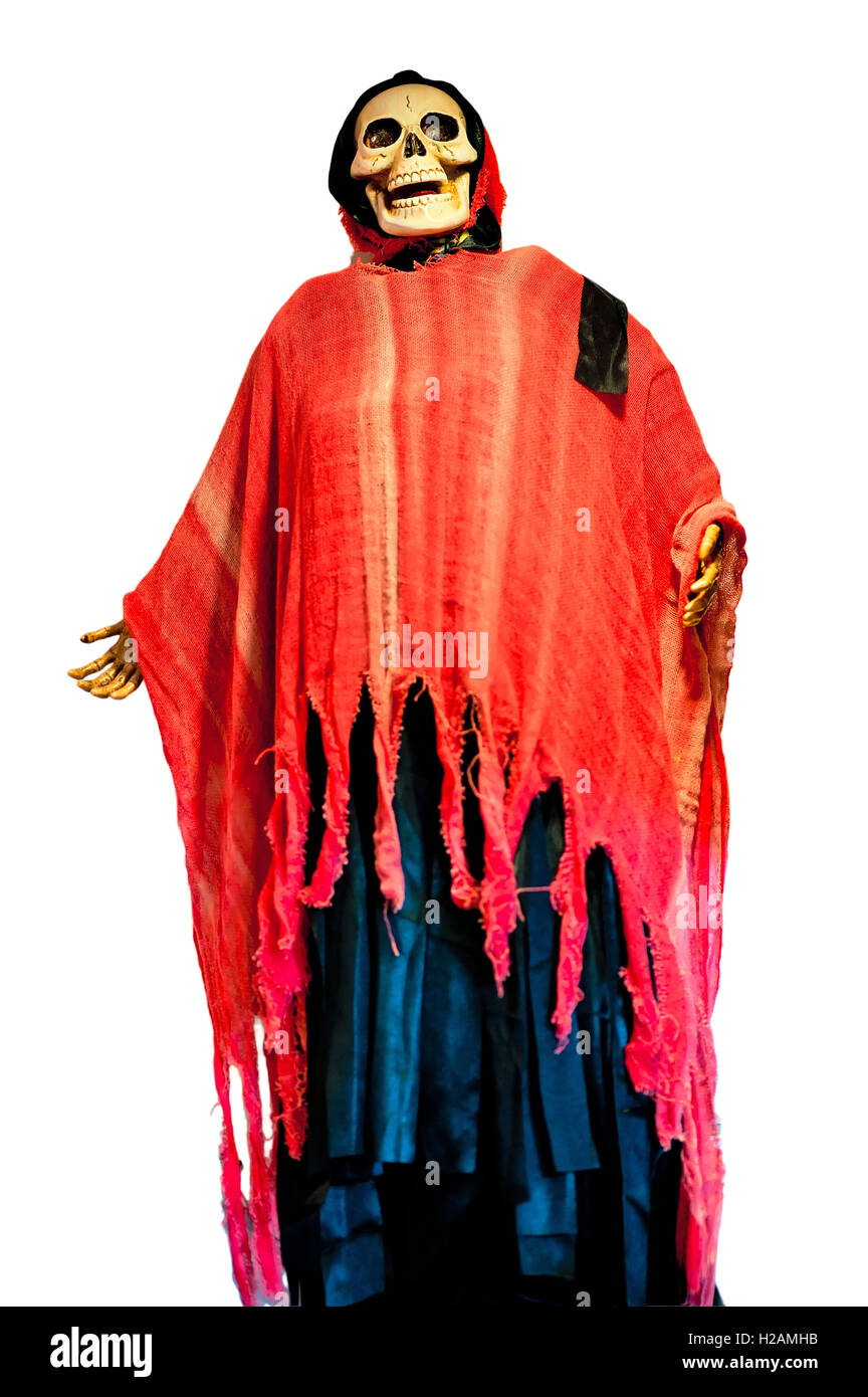 El esqueleto de un hombre en un vestido rojo para Halloween Fotografía de  stock - Alamy