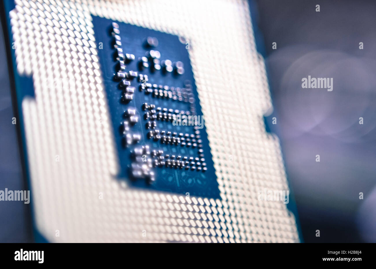 Equipo micro chip de procesador CPU cerrar en detalles Foto de stock