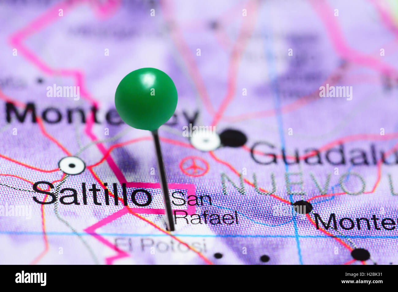 San Rafael anclado en un mapa de México Foto de stock