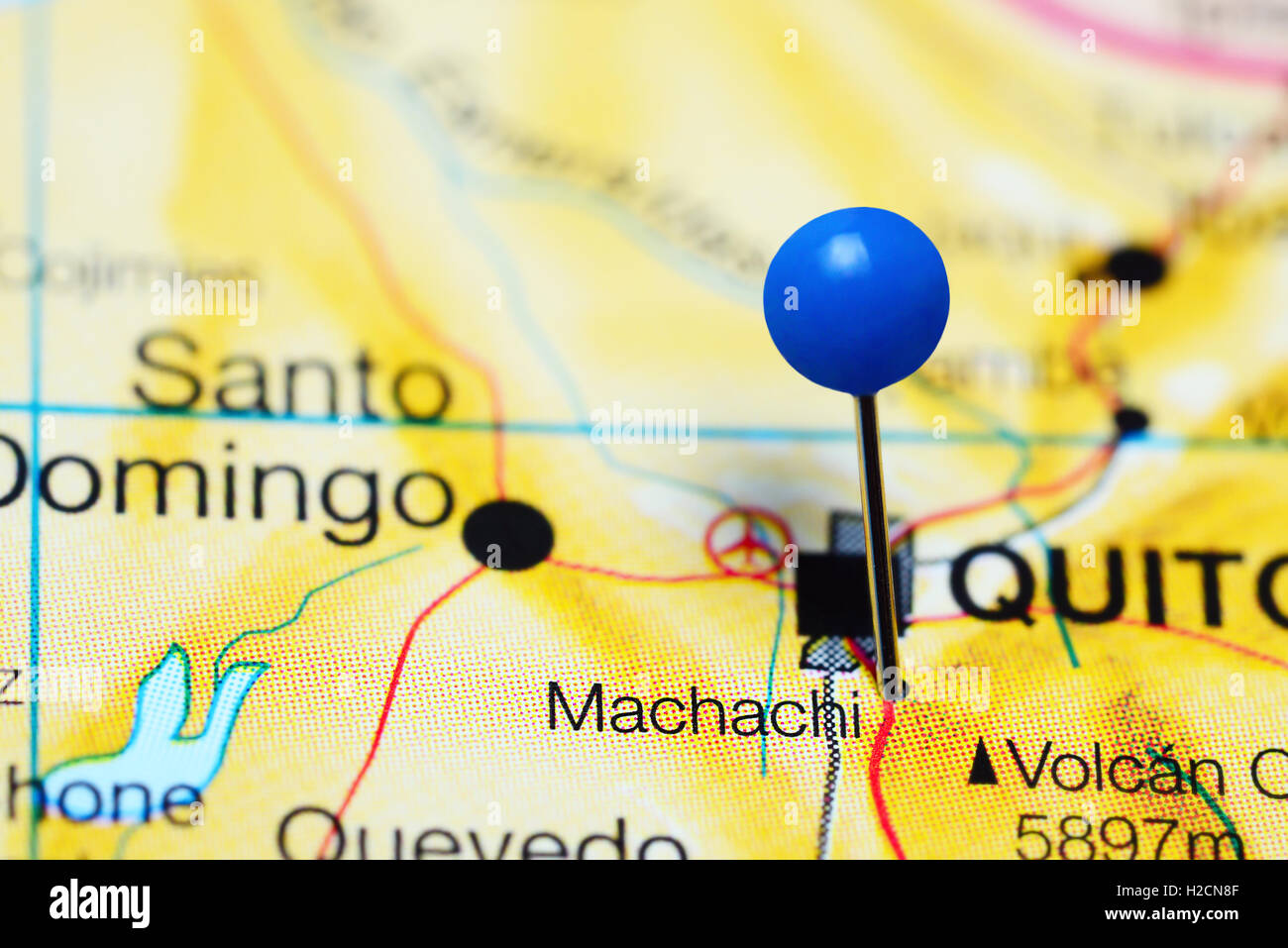 Machachi anclado en un mapa de Ecuador Fotografía de stock - Alamy