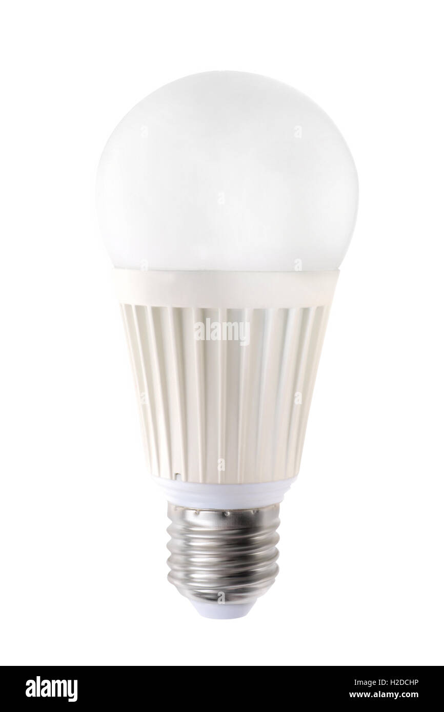Lámpara de LED blanco aislado en blanco con trazado de recorte Foto de stock