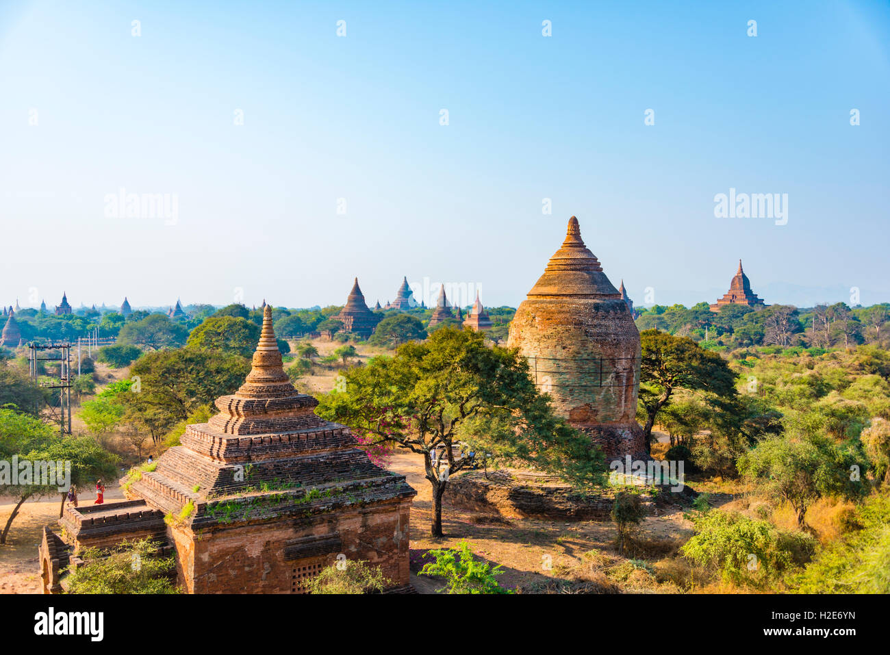 Los antiguos templos, pagodas de Bagan, Myanmar Foto de stock