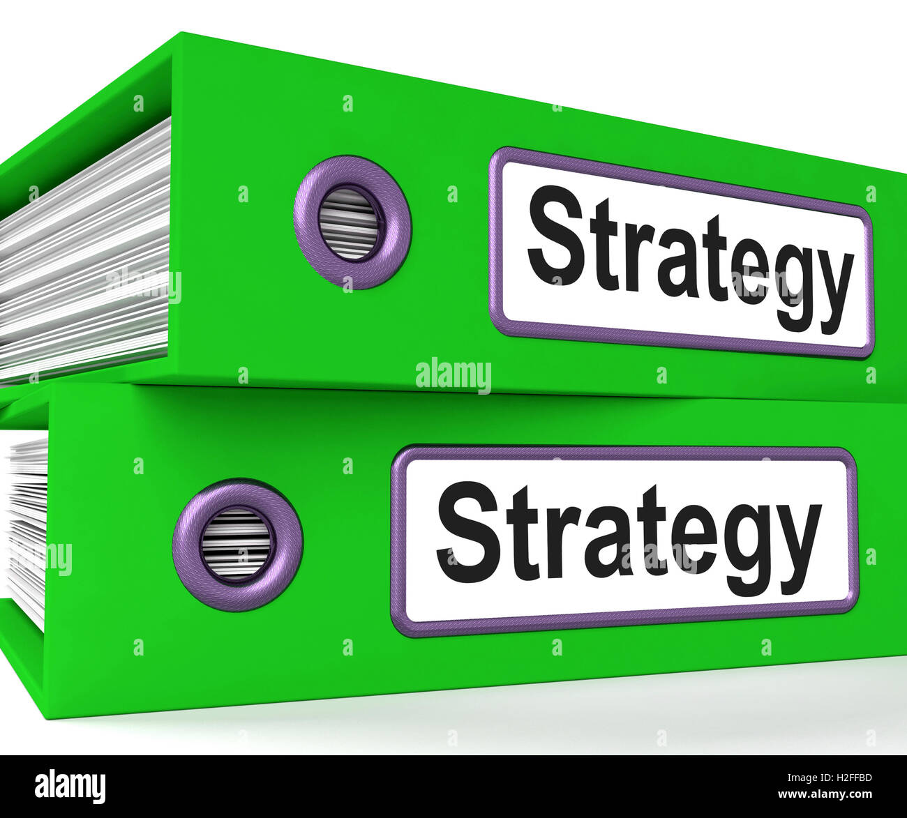 Estrategia carpetas muestran la planificación estratégica y los procesos de negocio Foto de stock