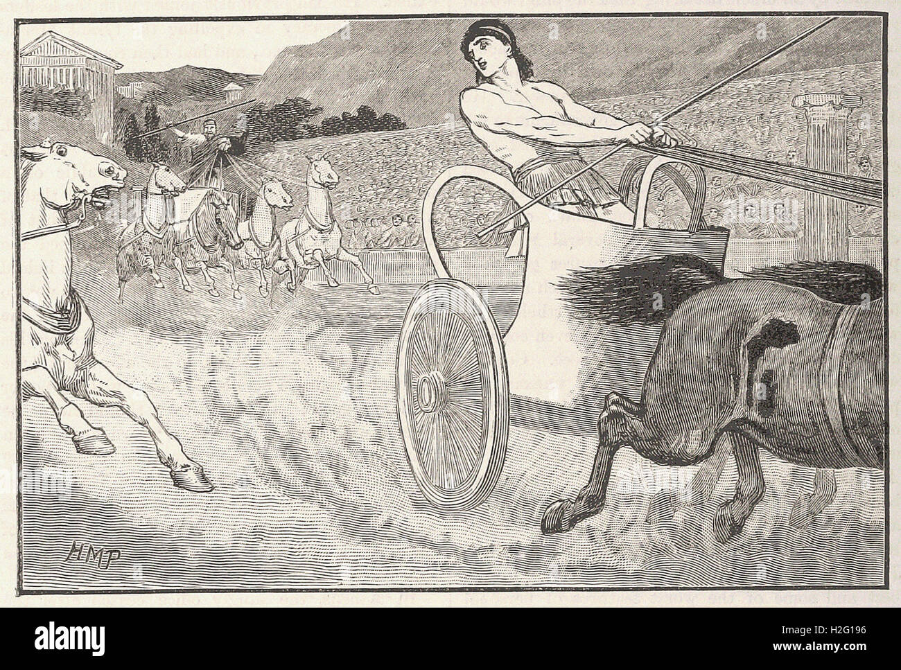 CLISTHENES EN LOS JUEGOS OLÍMPICOS - desde 'Cassell's ilustra la historia universal' - 1882 Foto de stock