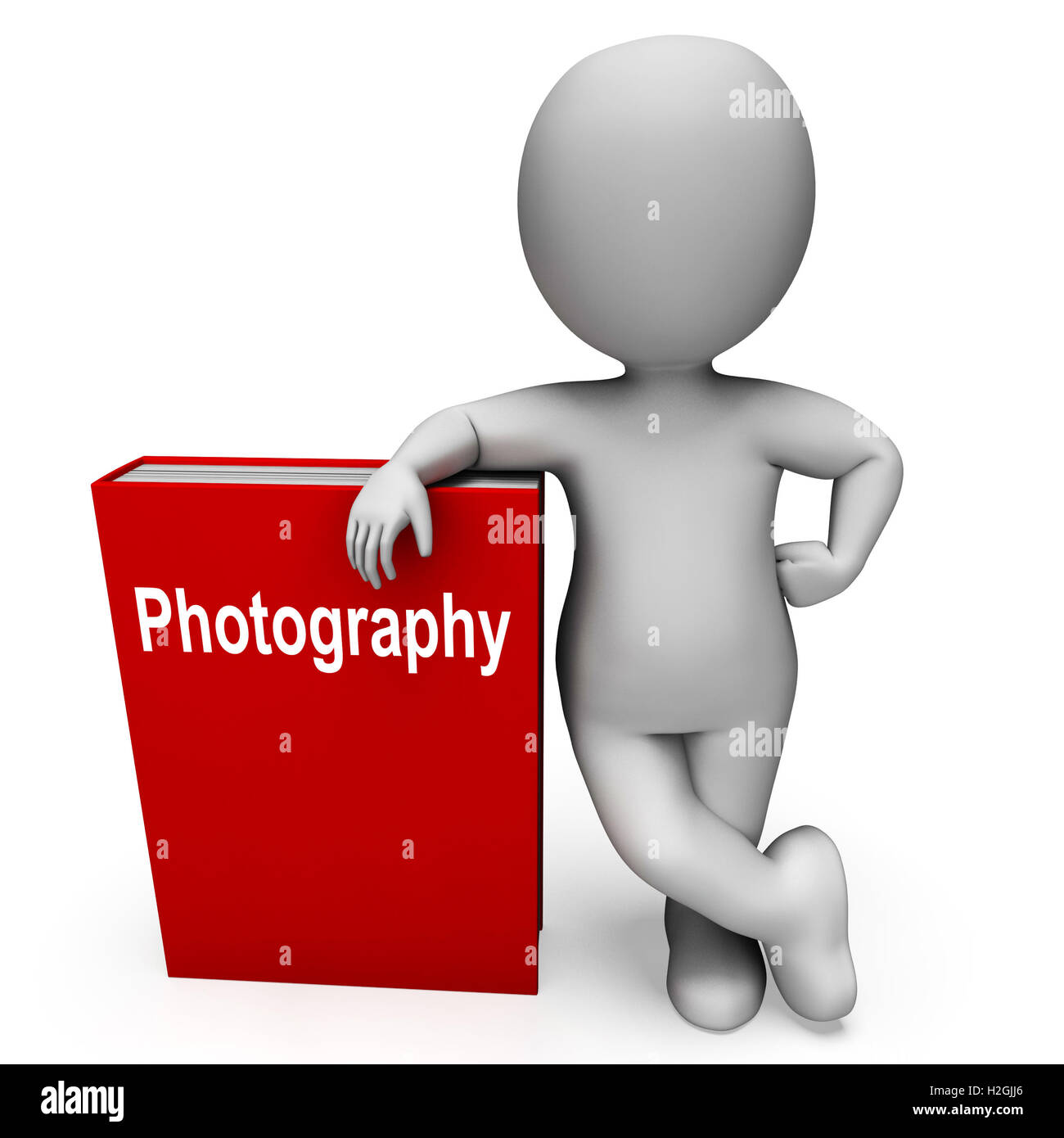 Libro de fotografía y muestra caracteres tomar fotos o fotografía Foto de stock