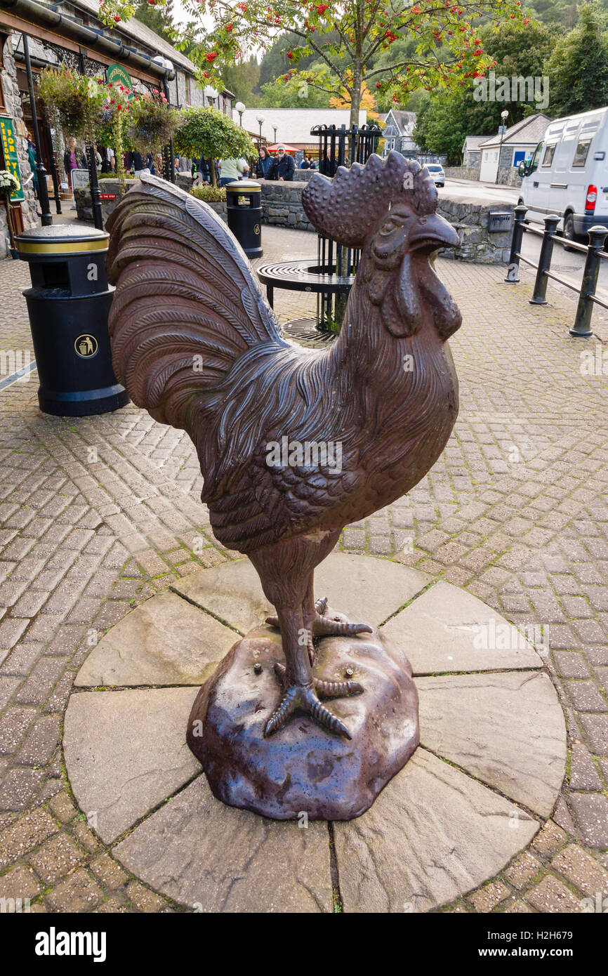 Hierro fundido Gallo escultura fuera de Betws-y-Coed recinto comercial  Fotografía de stock - Alamy