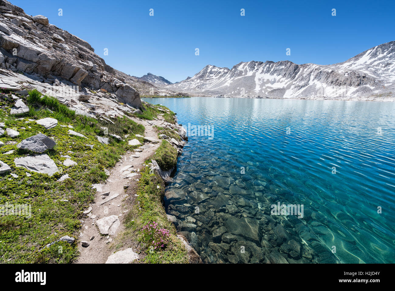Wanda lago, montañas de Sierra Nevada, California, Estados Unidos de América, América del Norte Foto de stock