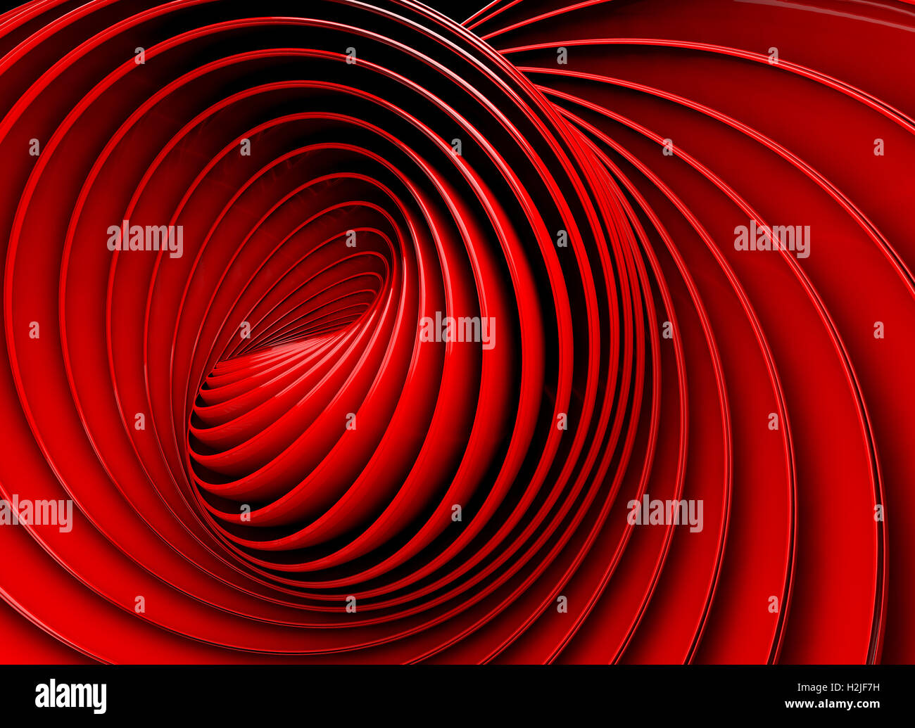3d rojo fondo abstracto. Forma espiral Foto de stock