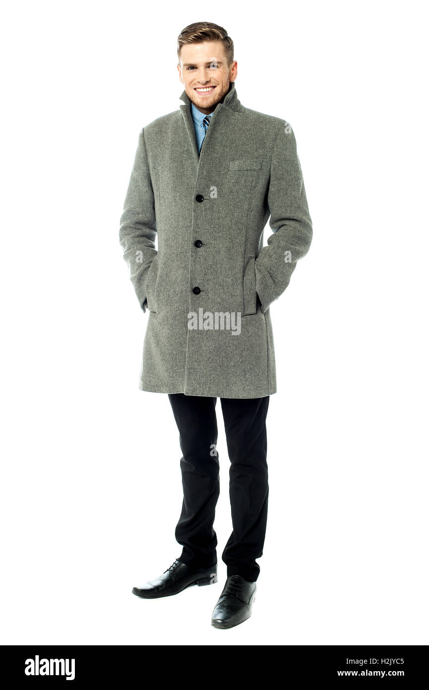 Corporate guy vistiendo abrigo largo Foto de stock