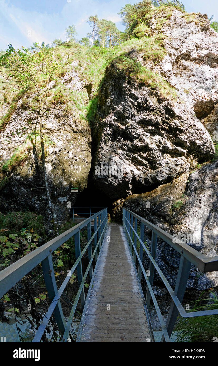 Berchtesgaden, Nacional, Parque, Marktschellenberg, Almbach, klamm, Gorge, Canyon, Baviera, Alemania, Europa, el paisaje, la geología, la s Foto de stock