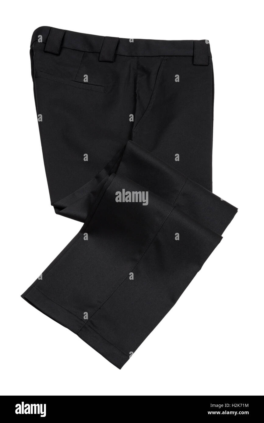 Pantalones pantalones para hombre de color negro sobre fondo blanco  Fotografía de stock - Alamy