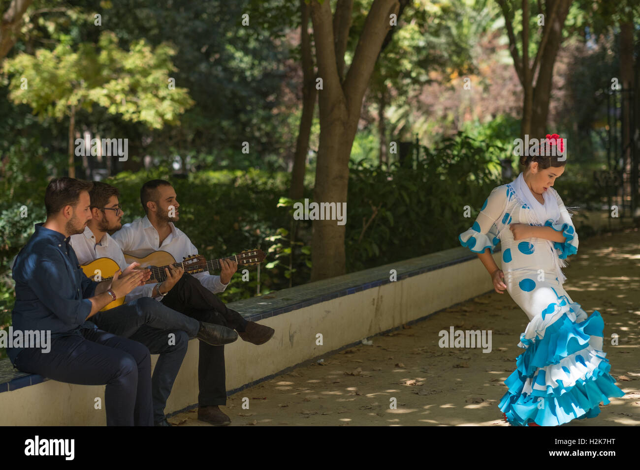 Los músicos y el bailaor Foto de stock