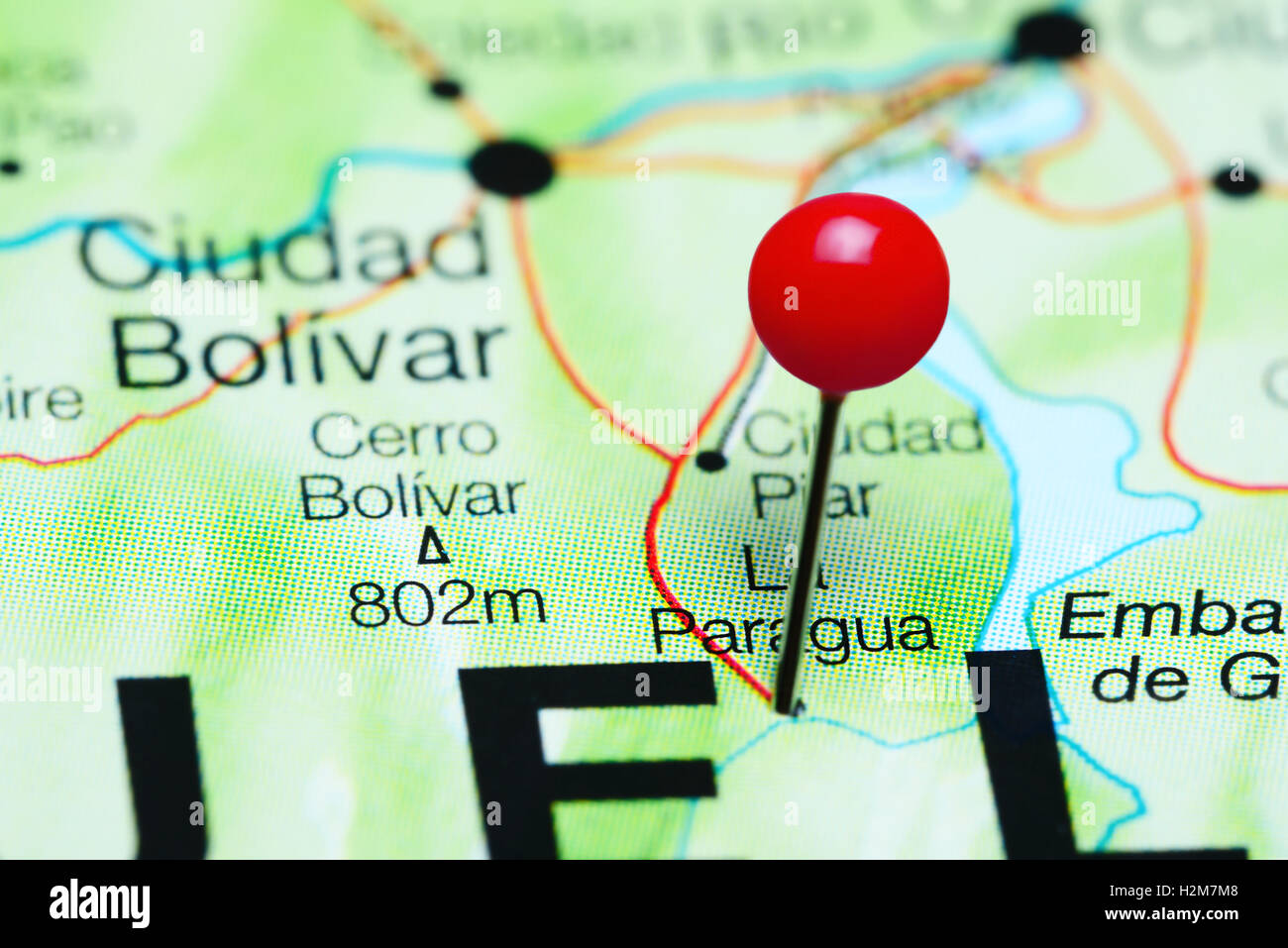 La Paragua anclado en un mapa de Venezuela Fotografía de stock - Alamy