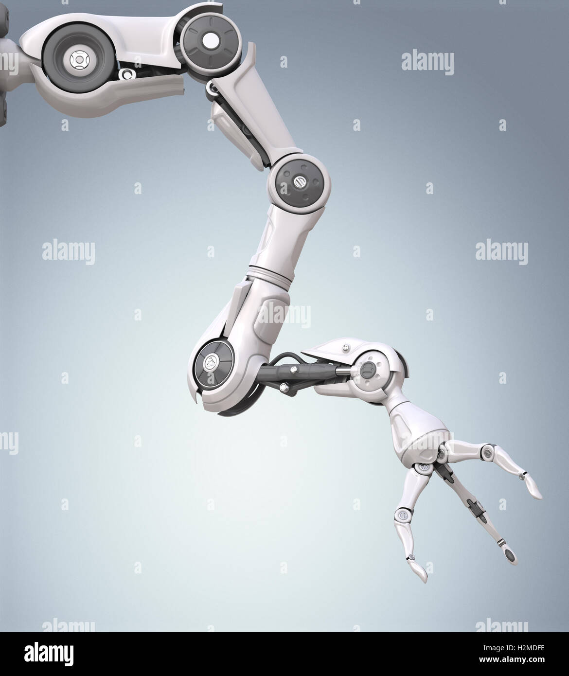 Brazo robótico futurista con mecánico Foto de stock