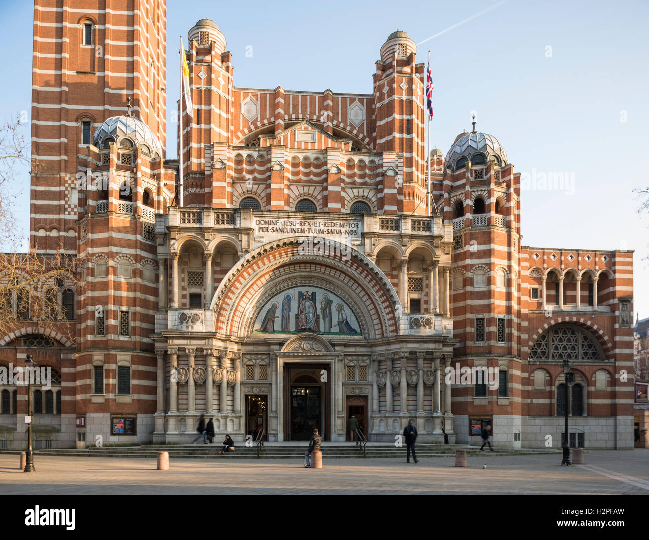 Exterior de la catedral de Westminster, Londres, Reino Unido. Foto de stock