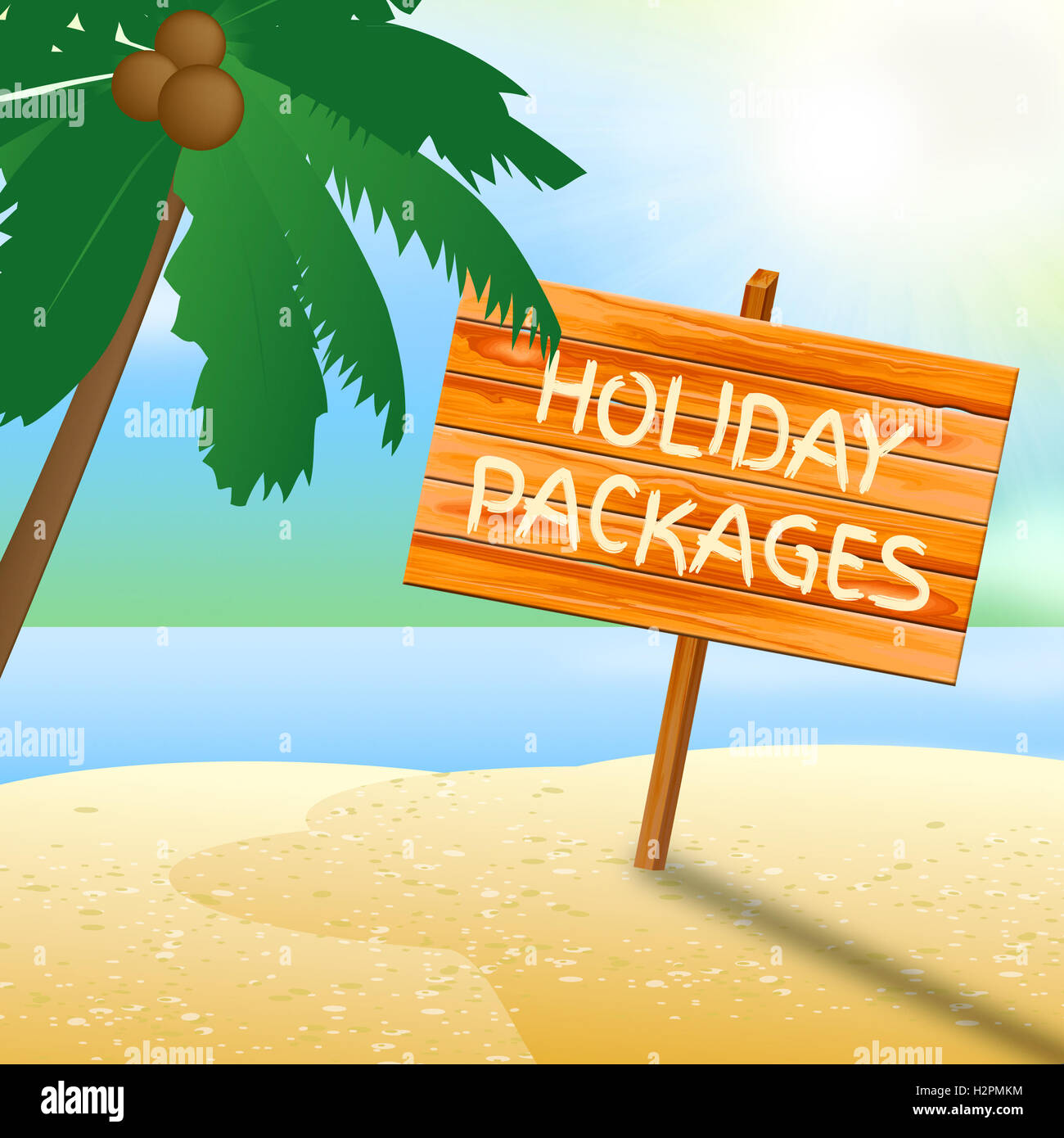 Paquetes de vacaciones en la playa signo indica plenamente inclusivo viajes  de vacaciones Fotografía de stock - Alamy