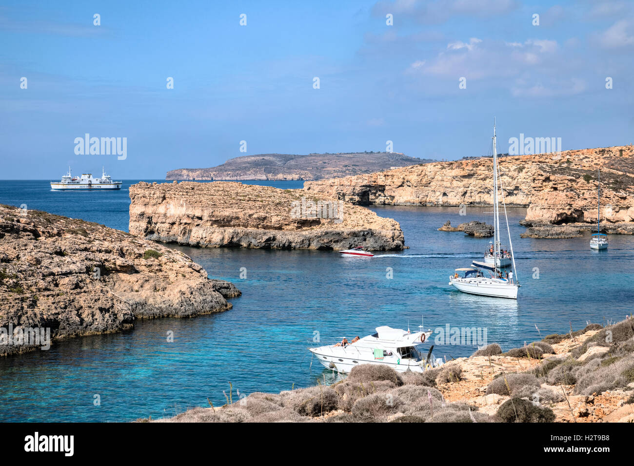 Laguna Azul, Comino, Gozo, Malta Foto de stock