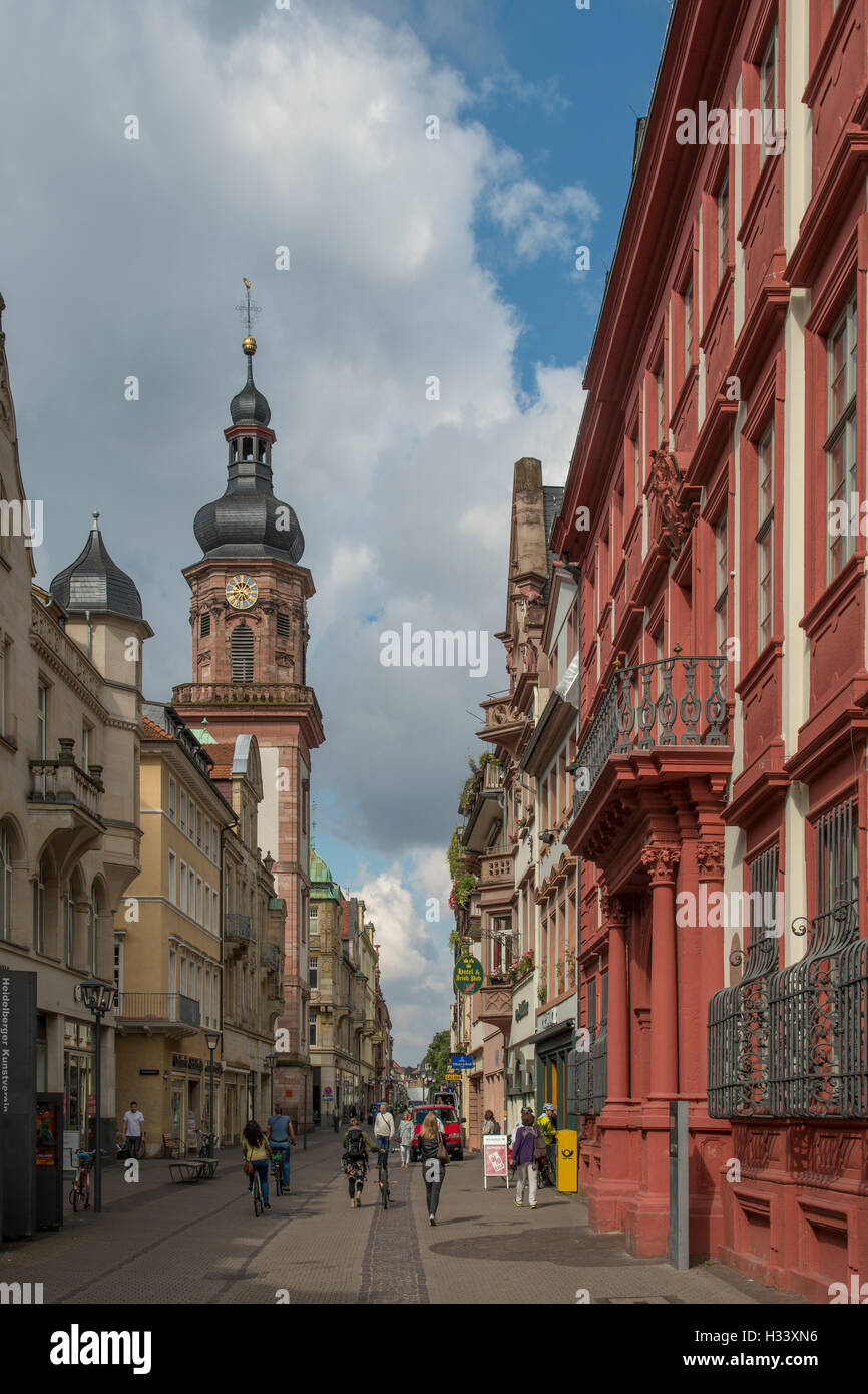 Hauptstrasse, Heidelberg, Baden-Wurttemberg, Alemania Foto de stock