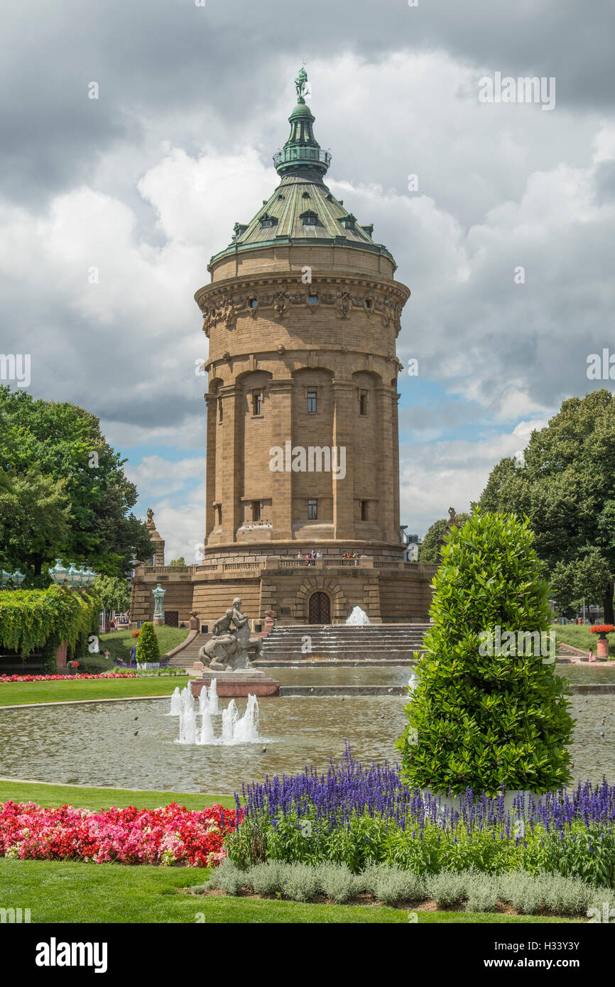 Wasserturm, Mannheim, Baden-Wurttemberg, Alemania Foto de stock